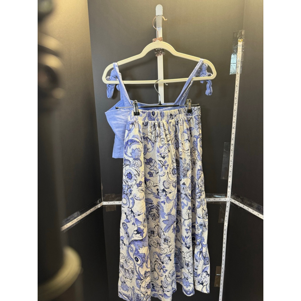 Women's Rachel Zoe Blue & White Floral Skirt Set Size S - Picture 2 of 8